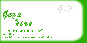 geza hirs business card